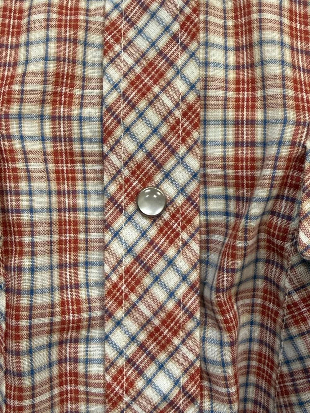 70s Amy Barr Red Plaid Pearl Snap Western Shirt Women's M/38 Equestrian Cowgirl
